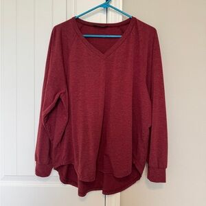SHEIN Burgundy Long Sleeve Top